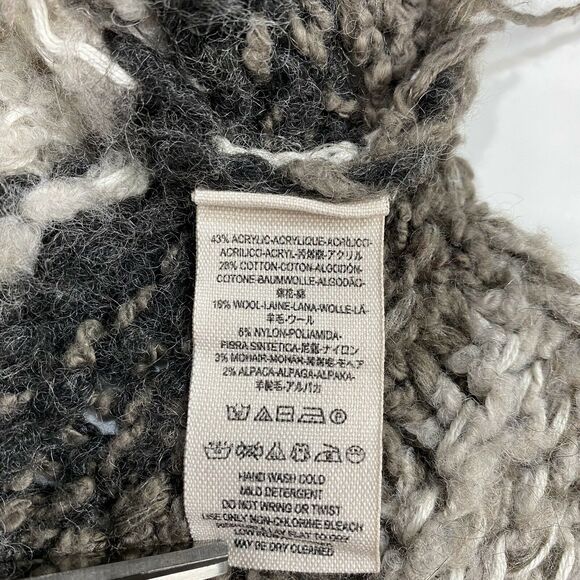 Free People Chunky Knit Oversized Sweater Sz XS Brown Beige Slouchy Boho Top - Picture 9 of 12